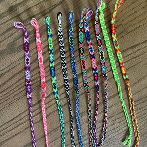 Bundle of 10 embroidery friendship bracelets